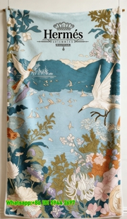 Hermes Vintage Floral Flannel Throw Blanket IMG_5286